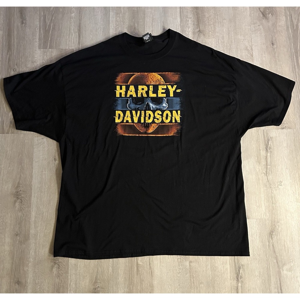 Harley Davidson T-shirt RK Stratman, Chesapeake Darlington MD, Black, Skulls 4XL